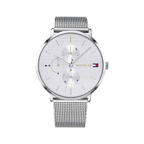 Tommy Hilfiger Women's Quartz Watch with Stainless Steel Strap, Silver, 20 (Model: 1781942)
