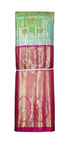 VFCollections Women's Kanchipuram Silk Pure Pattu Sarees With Blouse (Red.)