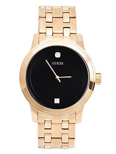 Guess Men Black Round Stainless Steel Dial Analog Watch-U11576G3M