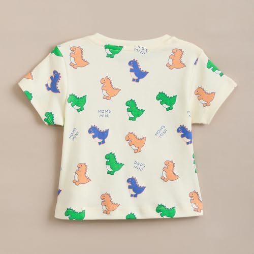 Hopscotch Baby Girls Animal Print Short Sleeves Multicolor Tees For Ages (18-24 Months)