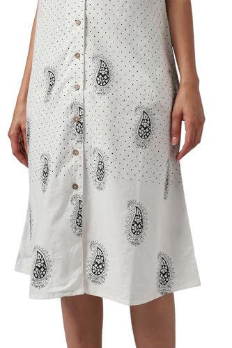 Van Heusen Women's Cotton Modern Calf Length Dress (VWDRNRGF781537_White