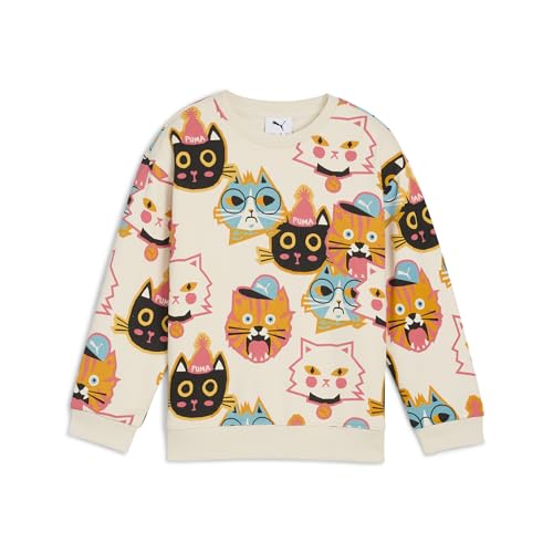 PUMA | MOODY CAT Kids' Graphic Crew Sweatshirt | Alpine Snow | 6-7Y