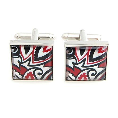 Peluche Natural Mother of Pearl Stone with Art Print (Semi-precious) Cufflinks for Men