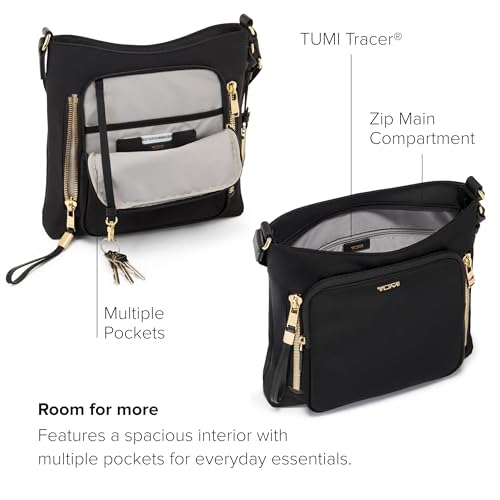 TUMI Voyageur Tyler Crossbody, Black/Gold, One Size, Voyageur Tyler Crossbody