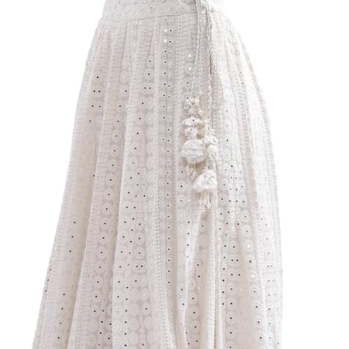 Biba Women Ivory Georgette Lehenga Set_34