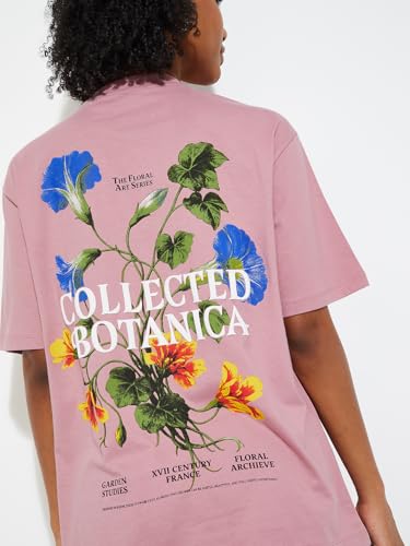 Max URB_N Women Oversized Back Printed T-Shirt (Pink_XS)