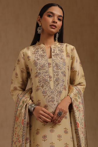 Soch Women's Tissue Salwar Suit Set (EWA5CD22267_Beige