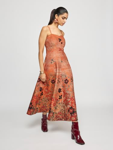 Label RITU KUMAR Orange Cherry Long Dress