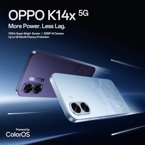 OPPO K14x 5G, Prism Violet, 4GB RAM, 64GB Storage