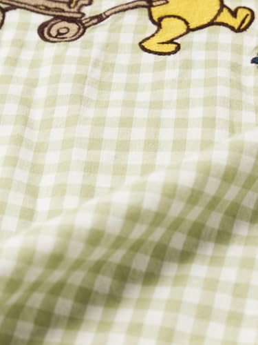 The Souled Store Winnie The Pooh: Garden Fun Women and Girls Full Length Spread Collar Green and White Embroidered Cotton Regular Fit Breathable Lightweight Everyday All-Season Shirt