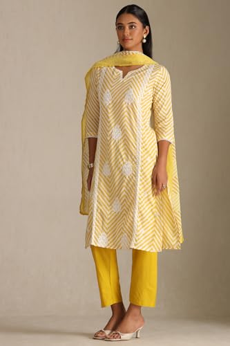 Soch Women's Pure Cotton Kurta Set (CWS5CD22021_Yellow