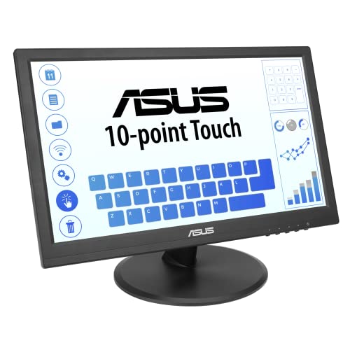 ASUS 15.6" 1080P Touch Monitor (VT169HE) - Full HD, 10-Point Touch Display, IPS, Wide Viewing Angle, Frameless, Eye Care, No Flicker, Low Blue Light, HDMI, Compliance