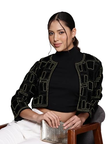 Ritu Kumar Black Geo Applique Jacket