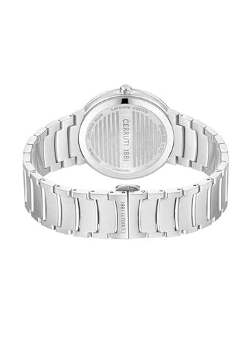 Cerruti 1881 Filiano Analog Watch For Men Sapphire Coated Flat Glass And Stainless Steel Bracelet 42mm Water Resistant 5 ATM, Silver, bracelet