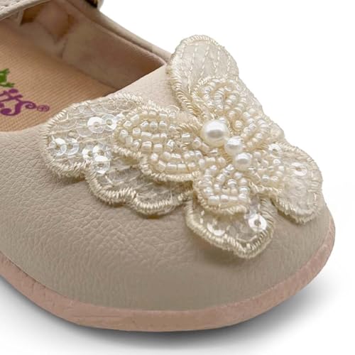 KazarMax Baby Girls Beige Butterfly Ballerinas Flat -36-42M