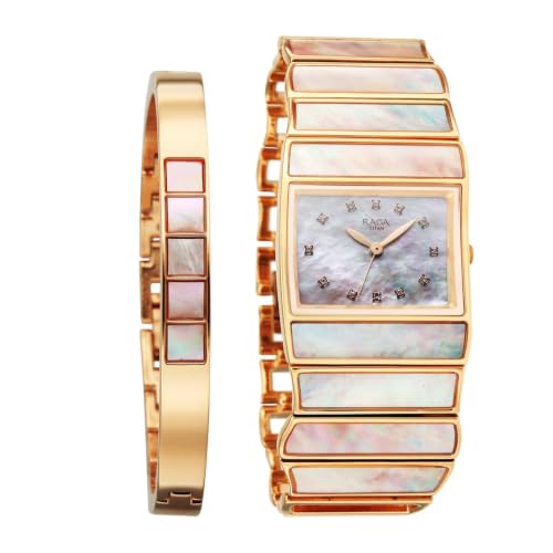 Titan Raga Women Power Pearls 2.0 Mother of Pearl Dial Watch - 2808WM01F