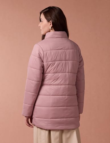 U.S. POLO ASSN. Longline High Neck Puffer Jacket (UWAW24JCK143_Pink_XXL)