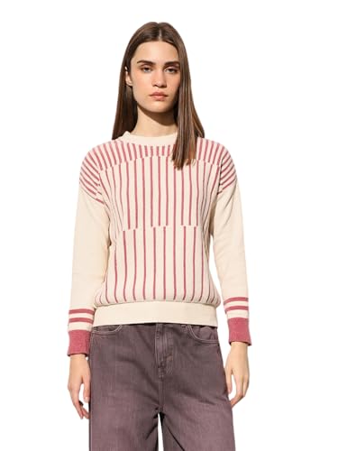 ONLY Women's Polyester Round Neck Pullover Sweater (9005687-Cloud Dancer_Cloud