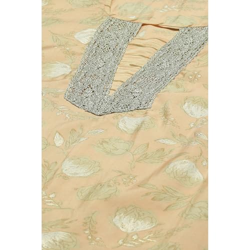 Rangriti Women Polyester Blend Printed Suit Set (RSKASRTD18001SS23PCH_Pink