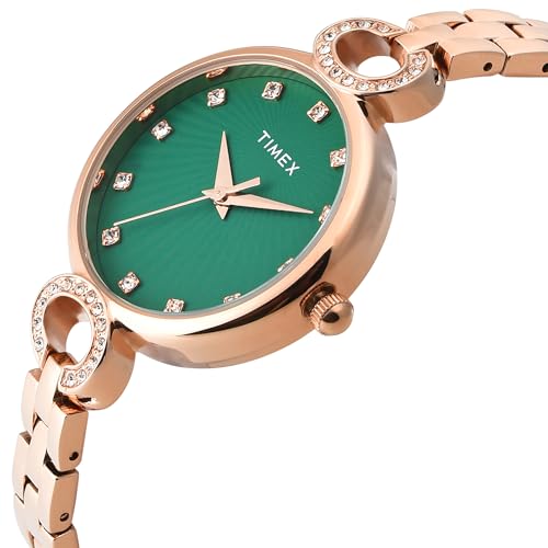 TIMEX Green Round Dial Analog Women's Watch - TWEL22702