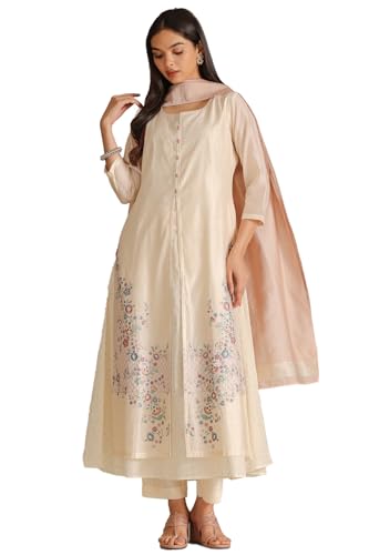 Soch Women's Chanderi Kurta Set (EWA5CD22051_Off White