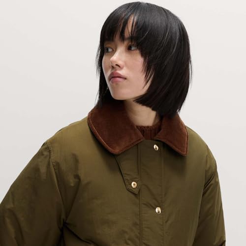 Marks & Spencer Solid Green Nylon Women Relaxed Fit Puffer Jacket