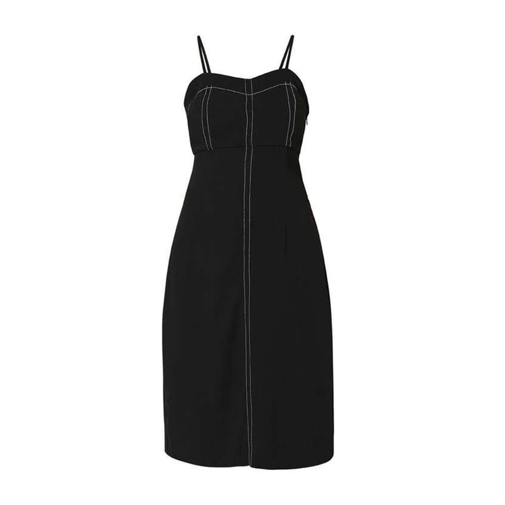 VERO Moda Solid Polyester Short Sleeves Women's Knee Length Dress (Black, XS)