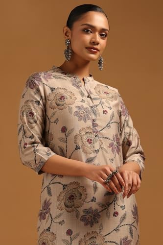Soch Womens Beige Desert Storm Floral Kurta