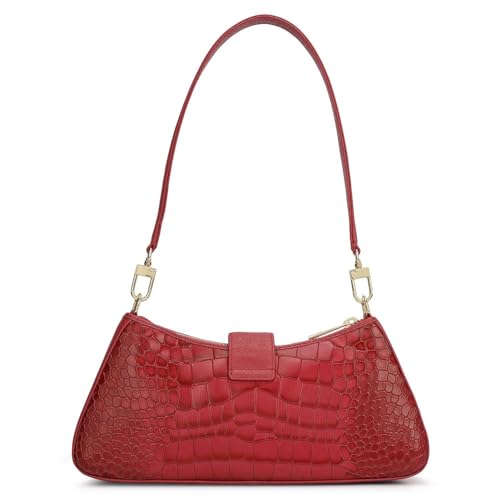 Da Milano Leather Shoulder Bag for Women - Purple (01349OL)