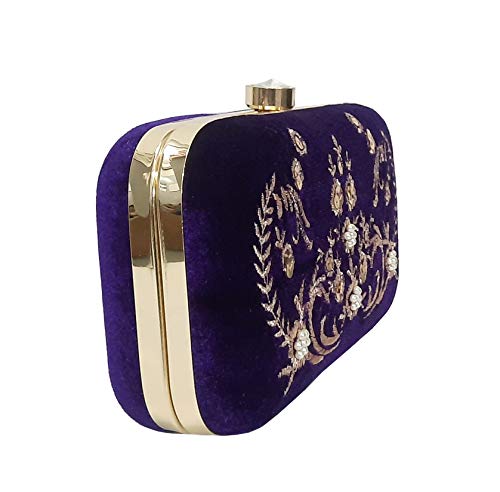 DUCHESS Women's Box Clutch with Pearl Handle-Bridal Ethnic Traditional Casual Purse/Clutch/Handbag (4 x 7 x 2 inch)