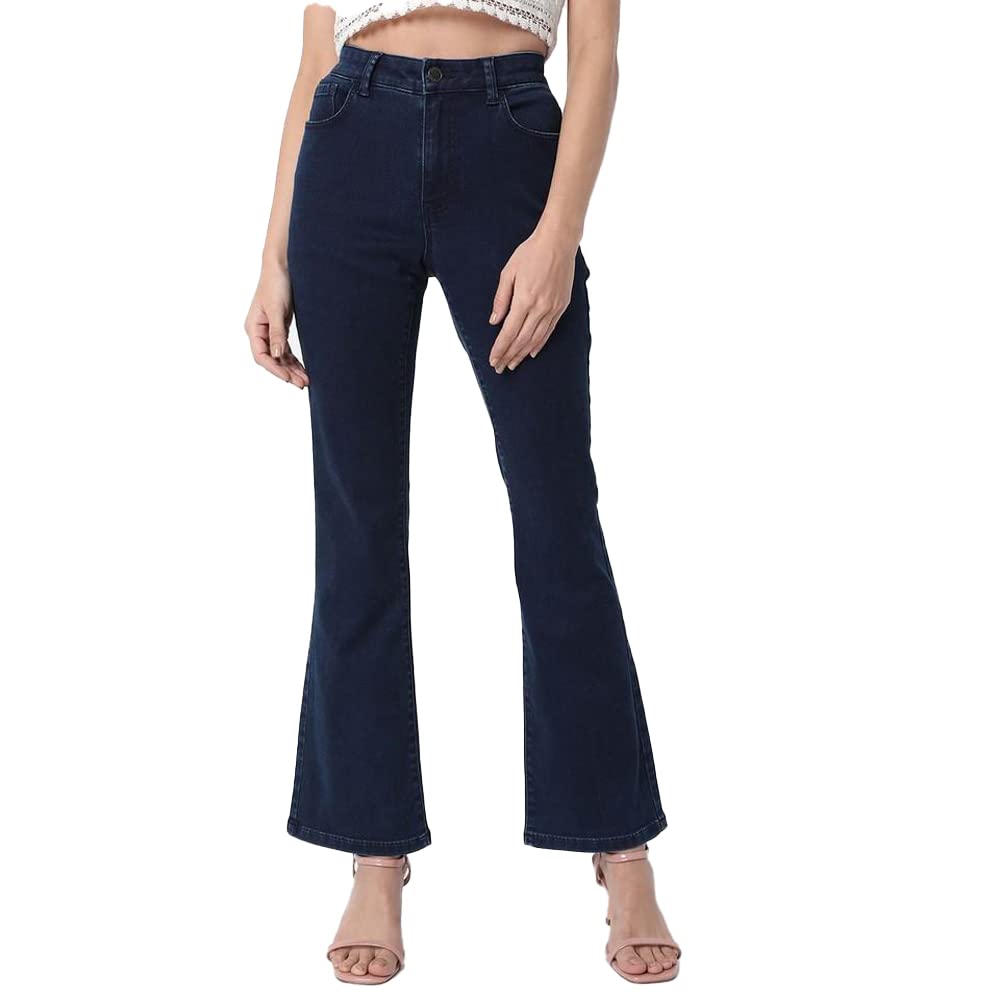 VERO MODA Women's Bootcut fit Blue Classic Jeans_31