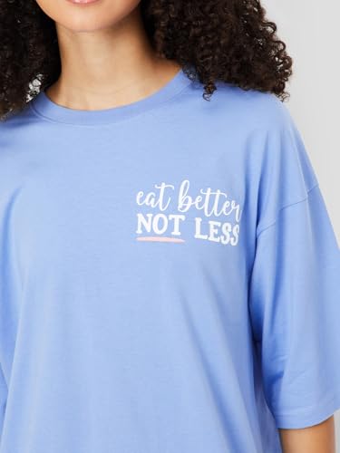 Max Women's Cotton Classic Night Shirt (CH1502_Light Blue_L)