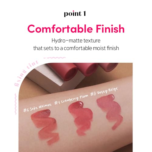 ETUDE Fixing Tint| Long Lasting Liquid Lipstick |Waterproof, Smudgeproof, Lightweight Matte Finish Lip Stain|Korean Makeup| Full Coverage| Shade- 19, Coral Breeze, 4g