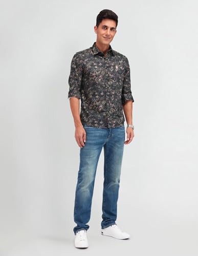 U.S. POLO ASSN. DENIM CO. Slim Fit Satin Shirt (UDSHT1355_Olive_44)
