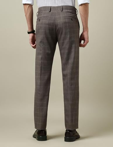 Arrow Men's Checked Twill 1851 Trousers (ARAKTR2190_Brown_38)
