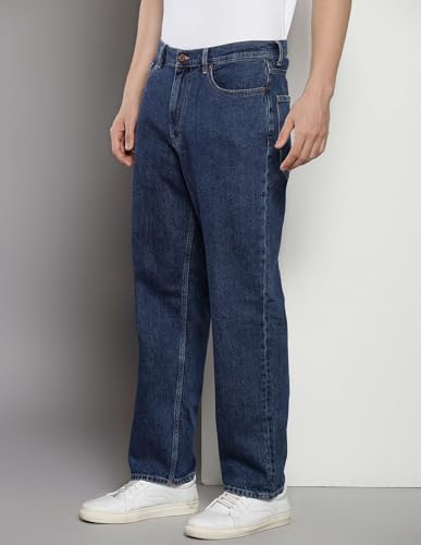 Tommy Hilfiger Cotton Dark Blue Solid Men Jeans (36) - S24JMDB069