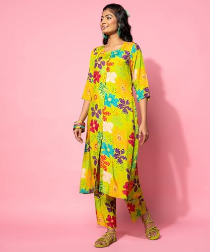 Libas Women's Printed Co-Ords (35500_Green