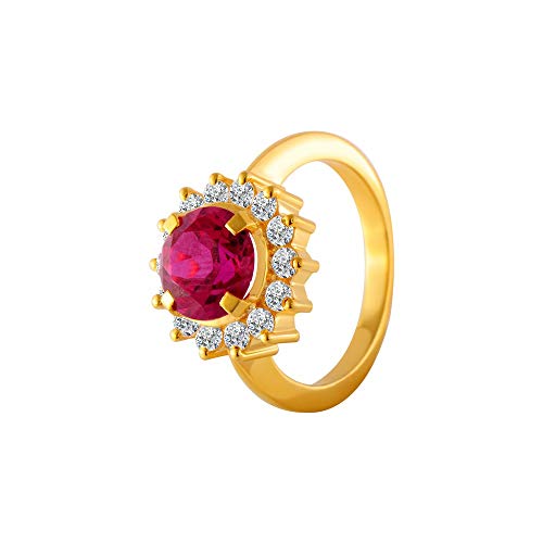 P.C. Chandra Jewellers 22k (916) Yellow Gold, American Diamond and American Diamond Ring for Women