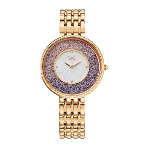 Titan Raga Glimmers Quartz White Round Dial Women's Watch | Water Resistant Watch | Watches for Women Analog - 95336WM01F