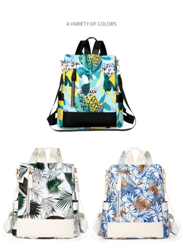 MOCA Women Girls Anti-Theft Backpack Lightweight Water-Resistant Stylish Casual Travel College School Bag Outdoor Daypack Shoulder Rucksack (Tropical Neon)