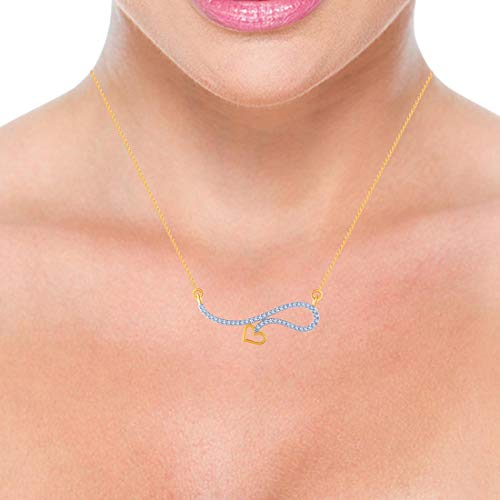 P.C. Chandra Jewellers 14k (585) Yellow Gold and American Diamond Pendant for Women