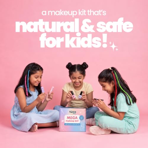 Tuco Kids Mega Makeup Kit, Lip Tint, Kajal & Nail Paint, Ages 6-15