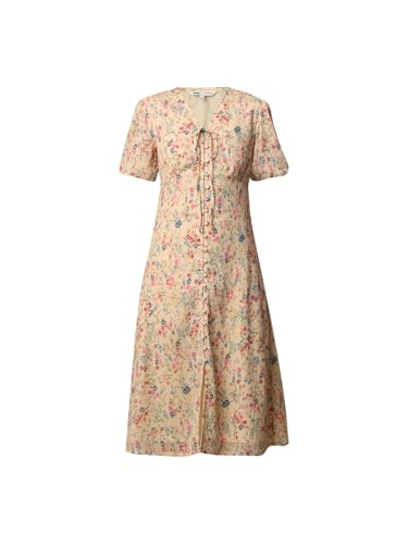 ONLY Women Printed Regular Fit Casual Beige Midi Dress