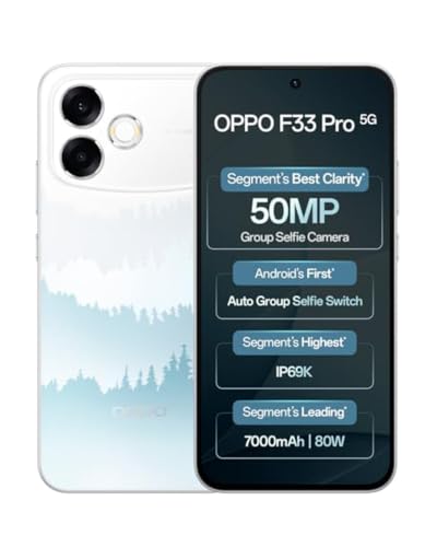 OPPO F33 Pro 5G Smartphone (8GB RAM, 128GB Storage,Starry Blue) |50MP Ultrawide Selfie Camera|7000 mAh Long Battery Life | 80W Fast Charging-with No Cost EMI/Bank Offers