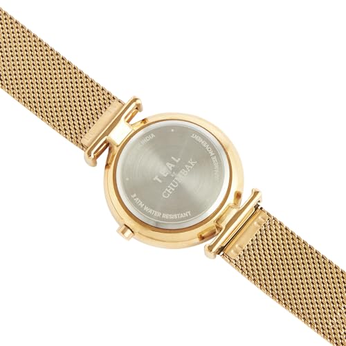 TEAL BY CHUMBAK Round Dial Analog Watch for Women|Peacock Peeper Collection| Stainless Steel Strap|Gifts for Women/Girls/Ladies |Stylish Fashion Watch for Casual/Work - Pink