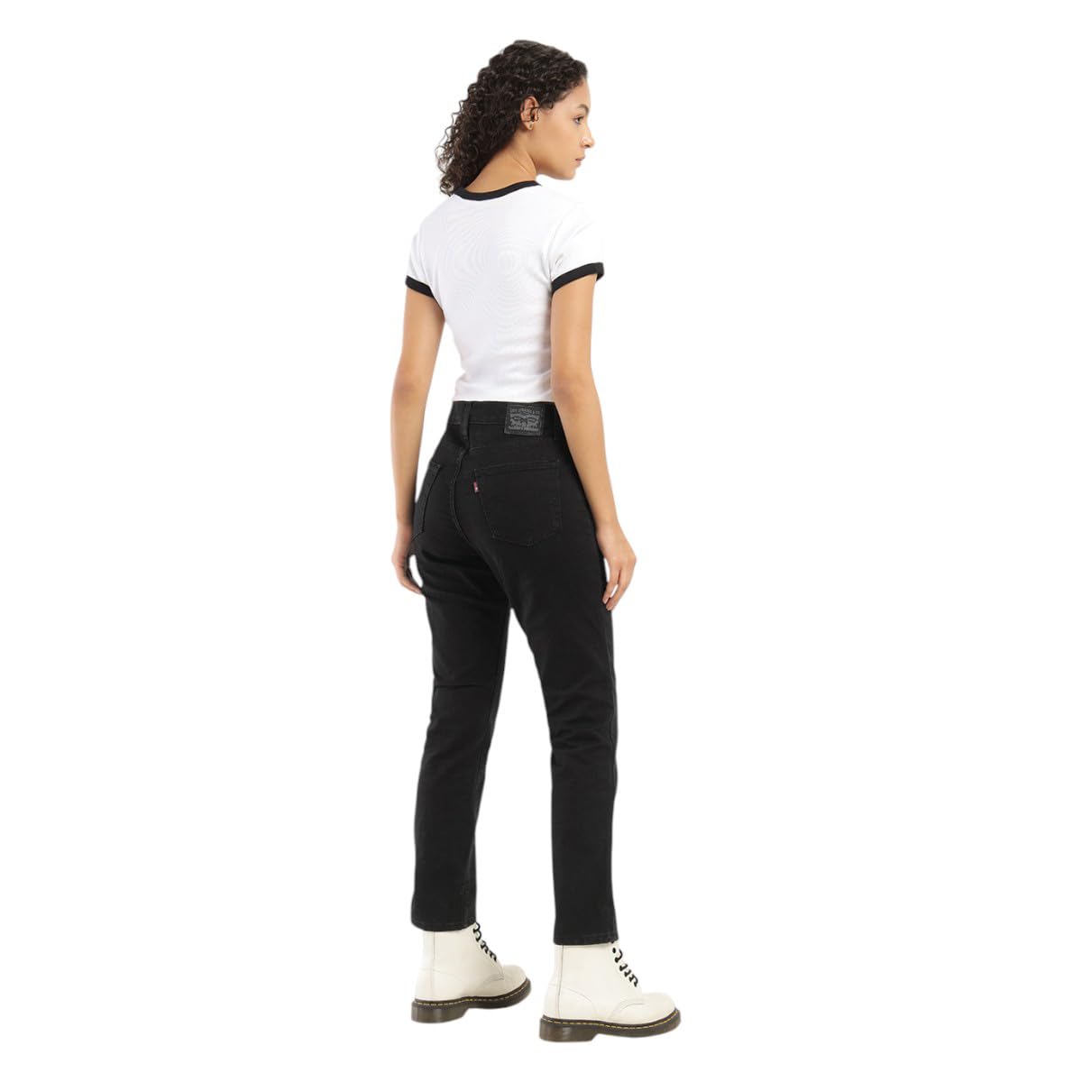 Levi's Women's High Rise Straight Jeans (001Uf-0005_Black