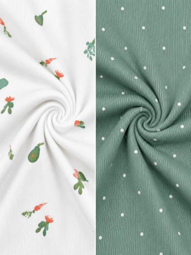 TuddyBuddy Baby Girl's Cotton Printed Full Long Sleeves Zipper Sleepsuits/Footed Rompers for Baby Girl (Pack of 2 Sleepsuits - White Carrots AOP & Olive Polka, 3 Months-6 Months)