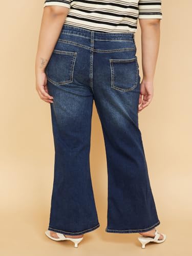 Max Women Washed Flared Jeans (Blue_40)