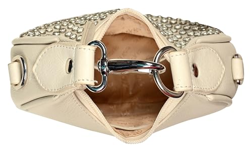 eske Dona Genuine Leather Half Moon Bag Half Moon Hobo Style (Vanilla)