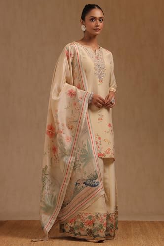Soch Women's Tissue Salwar Suit Set (EWA5CD22266_Beige